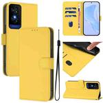 For TCL 50 5G / 50 XE NxtPaper 5G Skin Feel Solid Color Leather Phone Case with Lanyard(Lemon Yellow)