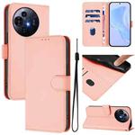 For TCL 50 Pro NxtPaper Skin Feel Solid Color Leather Phone Case with Lanyard(Pink)