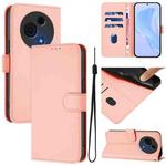For TCL 60 NxtPaper Skin Feel Solid Color Leather Phone Case with Lanyard(Pink)