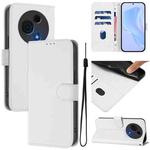 For TCL 60 NxtPaper Skin Feel Solid Color Leather Phone Case with Lanyard(White)