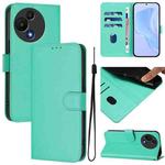 For TCL 605 / 60 SE Skin Feel Solid Color Leather Phone Case with Lanyard(Green)