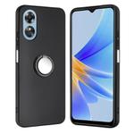For OPPO A18 / A38 Matte Ring Holder TPU Phone Case(Black)