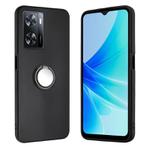 For OPPO A57 Matte Ring Holder TPU Phone Case(Black)