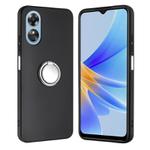 For OPPO A58 4G Matte Ring Holder TPU Phone Case(Silver)