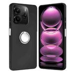 For Redmi Note 14 4G 163.25mm Matte Ring Holder TPU Phone Case(Silver)