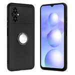For Xiaomi Poco M4 5G Matte Ring Holder TPU Phone Case(Black)
