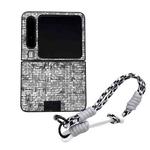 For Huawei Pura X Illusory Color Weaving Texture Phone Case with Color Strap(Black)
