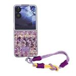For Xiaomi Mix Flip Illusory Color Weaving Texture Phone Case with Color Strap(Purple)
