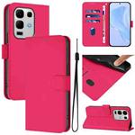 For Infinix Note 50S Skin Feel Solid Color Leather Phone Case with Lanyard(Rose Red)