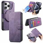 For iPhone 16 Pro Max CaseNeo MagSafe RFID Anti-theft Retro Leather Phone Case(Purple)