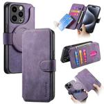 For iPhone 15 Pro CaseNeo MagSafe RFID Anti-theft Retro Leather Phone Case(Purple)