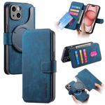 For iPhone 15 CaseNeo MagSafe RFID Anti-theft Retro Leather Phone Case(Blue)