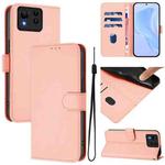 For Asus Zenfone 11 Ultra Skin Feel Solid Color Leather Phone Case with Lanyard(Pink)