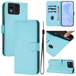 For Asus Zenfone 11 Ultra Skin Feel Solid Color Leather Phone Case with Lanyard(Sky Blue)