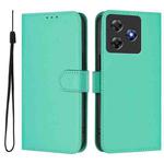 For Blackview Wave 8C Skin Feel Solid Color Leather Phone Case with Lanyard(Green)