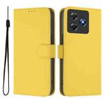 For Blackview Wave 8C Skin Feel Solid Color Leather Phone Case with Lanyard(Lemon Yellow)