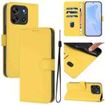 For Blackview Oscal Flat 1C Skin Feel Solid Color Leather Phone Case with Lanyard(Lemon Yellow)