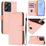 For Blackview Oscal Tiger Skin Feel Solid Color Leather Phone Case with Lanyard(Pink)