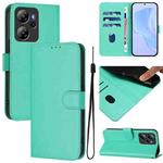 For Blackview Oscal Tiger Skin Feel Solid Color Leather Phone Case with Lanyard(Green)