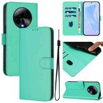 For BLU Bold K50 Skin Feel Solid Color Leather Phone Case with Lanyard(Green)