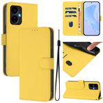 For Boost MobIle Celero 5G 2024 / 3 5G Skin Feel Solid Color Leather Phone Case with Lanyard(Lemon Yellow)