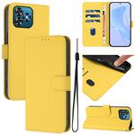For Oukitel C53 Skin Feel Solid Color Leather Phone Case with Lanyard(Lemon Yellow)