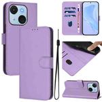 For itel A50C Skin Feel Solid Color Leather Phone Case with Lanyard(Lavender Purple)