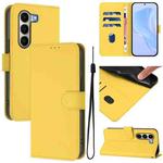 For itel A95 5G Skin Feel Solid Color Leather Phone Case with Lanyard(Lemon Yellow)