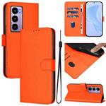For itel City 100 Skin Feel Solid Color Leather Phone Case with Lanyard(Orange)