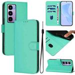 For itel City 100 Skin Feel Solid Color Leather Phone Case with Lanyard(Green)