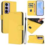 For itel City 100 Skin Feel Solid Color Leather Phone Case with Lanyard(Lemon Yellow)