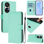 For Ulefone Note 17 Pro Skin Feel Solid Color Leather Phone Case with Lanyard(Mint Green)