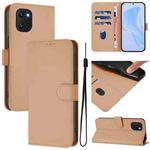 For Umidigi Power 7 / 7S Skin Feel Solid Color Leather Phone Case with Lanyard(Nude)