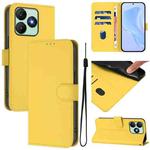 For Wiko T20 Skin Feel Solid Color Leather Phone Case with Lanyard(Lemon Yellow)