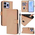 For ZTE Blade V60 4G / Axon 60 4G Skin Feel Solid Color Leather Phone Case with Lanyard(Nude)