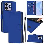 For ZTE Blade V60 4G / Axon 60 4G Skin Feel Solid Color Leather Phone Case with Lanyard(Dark Blue)