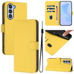 For ZTE Nubia S 5G A403ZT Skin Feel Solid Color Leather Phone Case with Lanyard(Lemon Yellow)