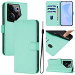 For Tecno Camon 20 Premier 5G Skin Feel Solid Color Leather Phone Case with Lanyard(Mint Green)