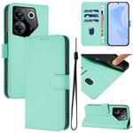 For Tecno Camon 20 Pro 5G Skin Feel Solid Color Leather Phone Case with Lanyard(Mint Green)
