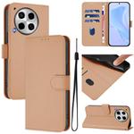 For Tecno Camon 30 4G / 5G Skin Feel Solid Color Leather Phone Case with Lanyard(Nude)