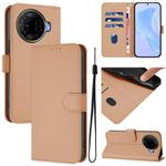 For Tecno Camon 30 Pro 5G Skin Feel Solid Color Leather Phone Case with Lanyard(Nude)