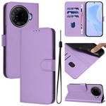 For Tecno Camon 30 Pro 5G Skin Feel Solid Color Leather Phone Case with Lanyard(Lavender Purple)