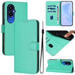 For Tecno Pova 4 Pro Skin Feel Solid Color Leather Phone Case with Lanyard(Green)