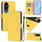 For Tecno Pova 4 Pro Skin Feel Solid Color Leather Phone Case with Lanyard(Lemon Yellow)