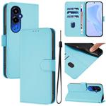 For Tecno Pova 4 Pro Skin Feel Solid Color Leather Phone Case with Lanyard(Sky Blue)