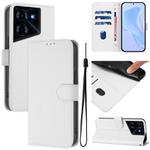 For Tecno Pova 5 Pro 5G Skin Feel Solid Color Leather Phone Case with Lanyard(White)