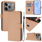For Tecno Pova 6 5G / 6 Pro 5G Skin Feel Solid Color Leather Phone Case with Lanyard(Nude)