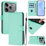 For Tecno Pova 6 5G / 6 Pro 5G Skin Feel Solid Color Leather Phone Case with Lanyard(Mint Green)