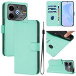 For Tecno Pova 6 Neo Skin Feel Solid Color Leather Phone Case with Lanyard(Mint Green)