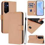 For Tecno Pova Neo 2 Skin Feel Solid Color Leather Phone Case with Lanyard(Nude)